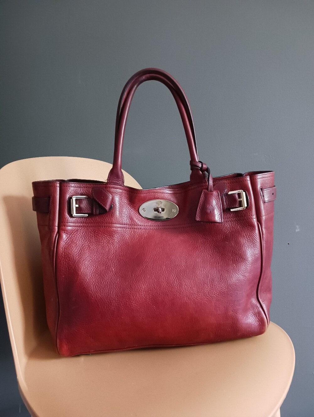 Mulberry Bayswater In Poppy Red Genuine Leather Tote Bag - Classic
